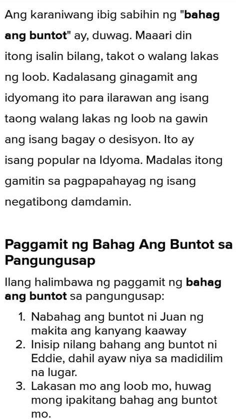 bahag ang buntot .